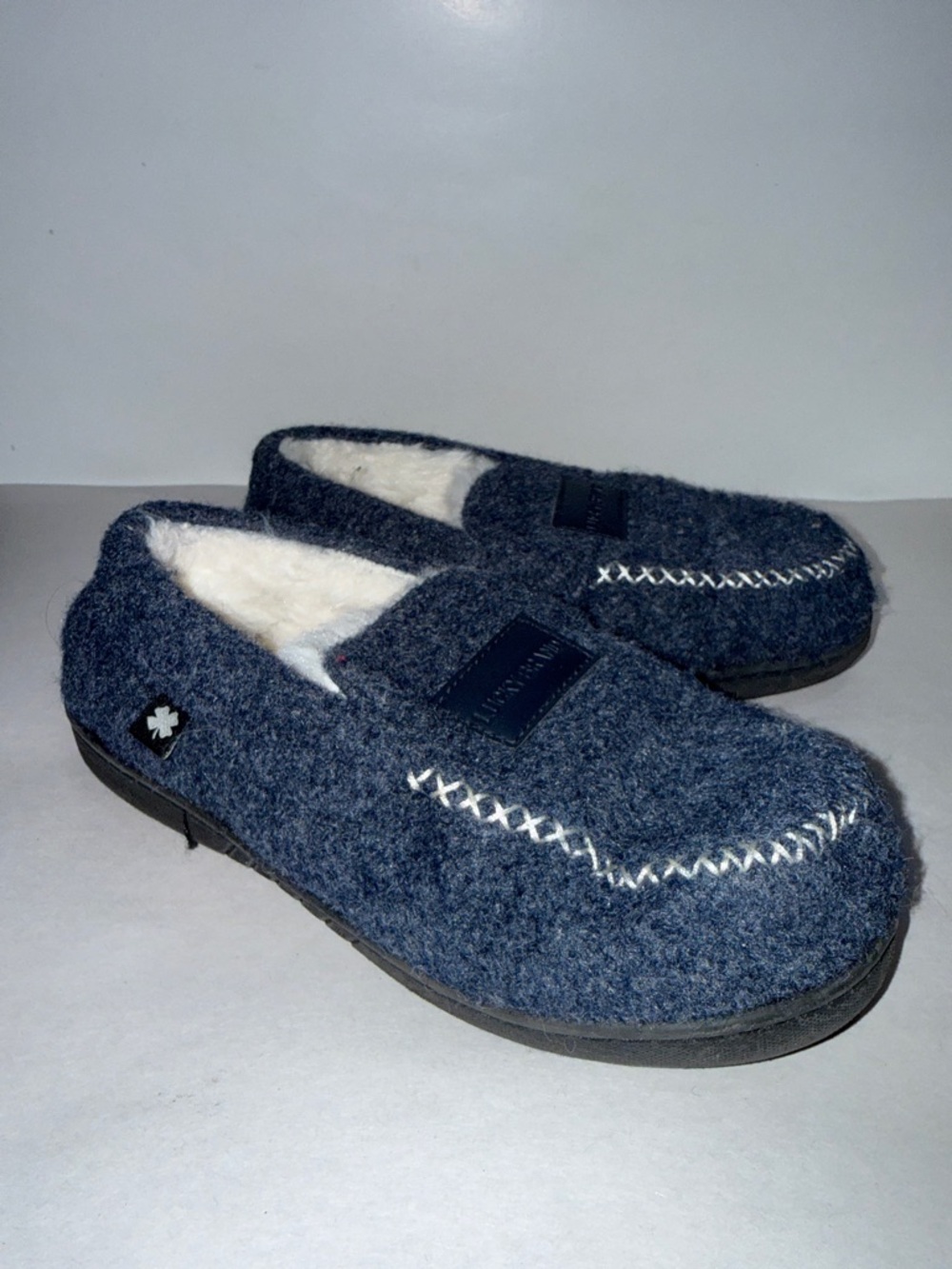 Lucky brand kids moccasin hard bottom slippers size 2-3